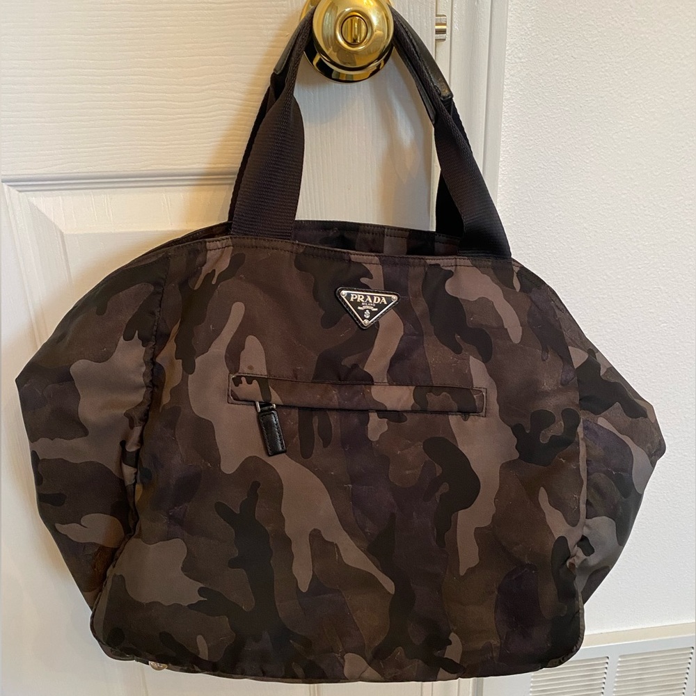 Prada nylon camo messenger style bag